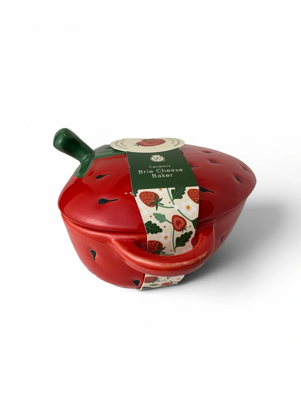 Strawberry Shaped Covered Brie Cheese Baking Dish